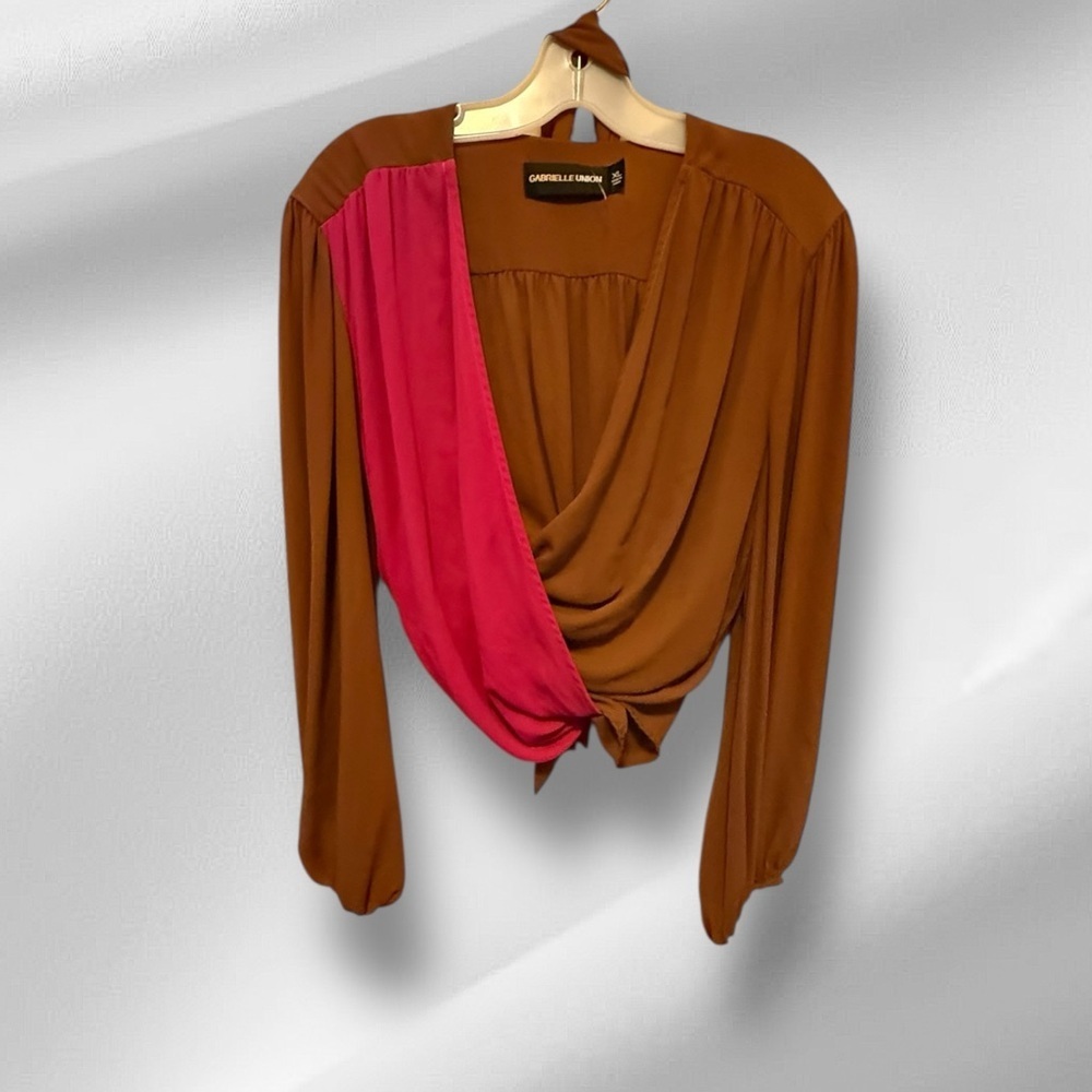 Gabrielle Union Wrap Around Blouse